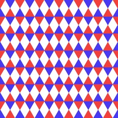 Red with blue and white diamond shapes seamless pattern.
Independence Day concept.