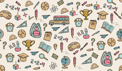 Back to School. Hand drawn illustration.