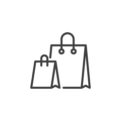 Two shopping bag line icon