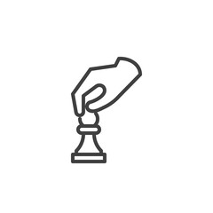 Chess play line icon