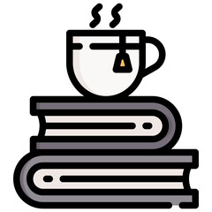 TEA CUP filled outline icon,linear,outline,graphic,illustration