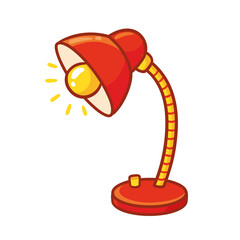 Table lamp. Vector illustration with lamp in cartoon style.