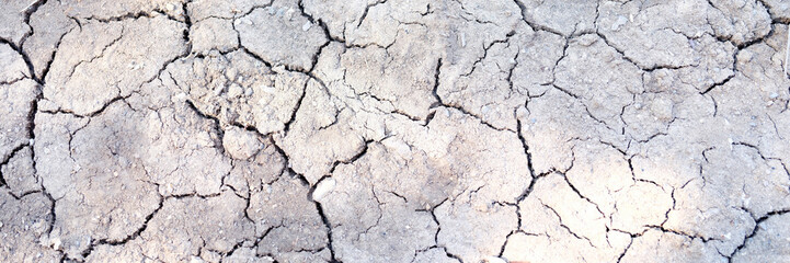 Cracked dry earth, close-up of soil erosion