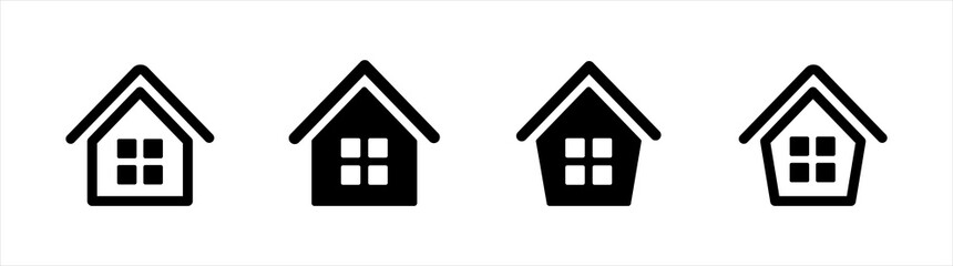 Home icon. House symbol. Real estate in flat style, vector illustration