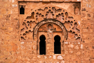 Fototapeta na wymiar Detalle del minarete de la Koutoubia (S.XII). Marrakech. Marruecos. Magreb. Africa.