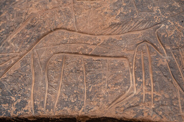 petroglifo, yacimiento rupestre de Aït Ouazik, finales del Neolítico, Marruecos, Africa