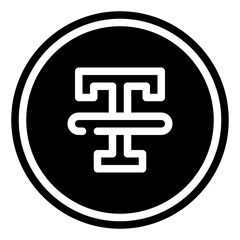 Fototapeta premium STRIKETHROUGH glyph icon,linear,outline,graphic,illustration