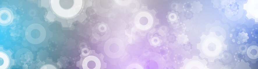 Abstract Technology hexagon cogs design background. Digital futuristic, background blue and purple 