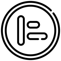 LEFT ALIGNMENT line icon,linear,outline,graphic,illustration