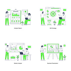 Fototapeta premium Set of Business Flat Illustrations