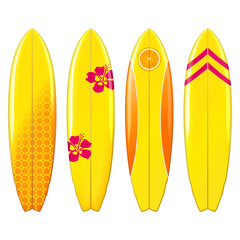Vector Yellow Surfboard Icons