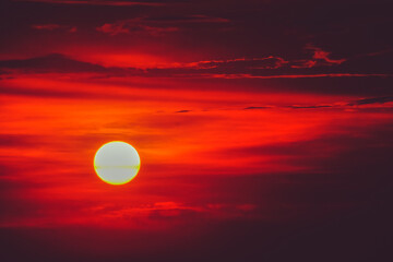 sun down red sky background