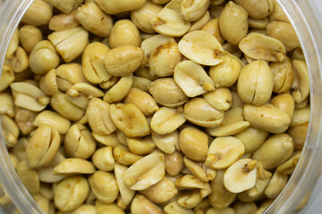 Delicious peanuts isolated white background.