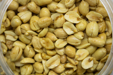 Delicious peanuts isolated white background. 