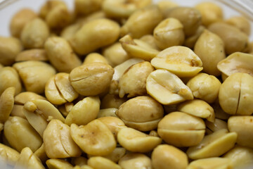 Delicious peanuts isolated white background.