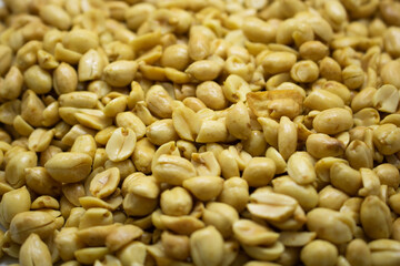 Delicious peanuts isolated white background.