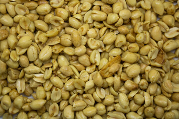 Delicious peanuts isolated white background.