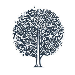 Regular shaped tree illustration.