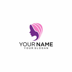 Flat-hand drawn hair salon logo collection