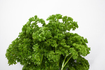 fresh parsley on the white background