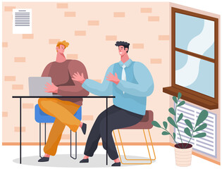 Fototapeta premium Office staff, work and communication. Head and subordinates. Various workers, managers team. Top managers employees of different levels. Office workers. Co-workers. Colleagues discuss project teamwork