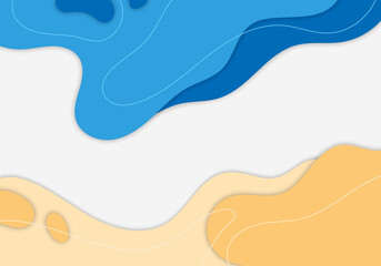 Abstract hand drawing doodles template design of minimal color style template. Overlapping artwork wavy cover background.