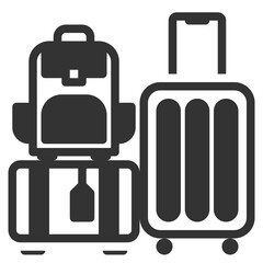 Three luggage solid icon