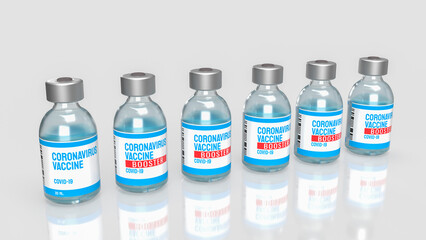 The vaccine bottles for covid19 or omicron  concept 3d rendering