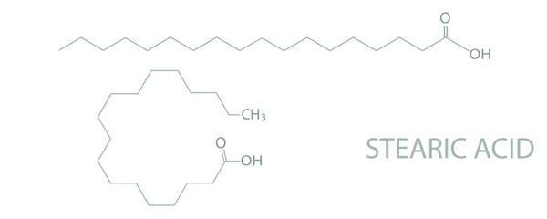Stearic acid  molecular skeletal chemical formula.	