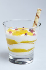 dessert with fruits and cream