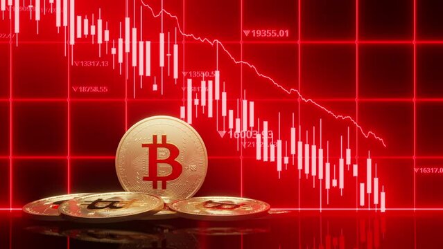 Bitcoin Falling With Red Candlestick