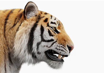 Tiger portrait isolated on white