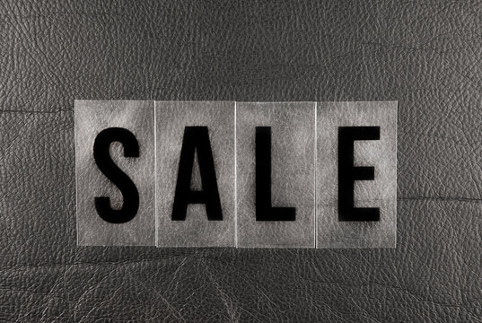 image of sale text leather background 