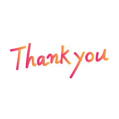 Thank you Hand Written Words. Hand drawn lettering isolated on white background. Vector template for poster, social media, banner and cards.