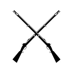 Two vintage colt shotguns vector sketch illustration.