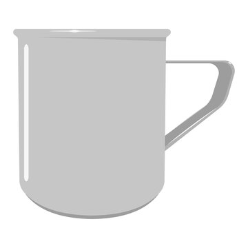 Metal cup vector cartoon illustration isolated on a white background.