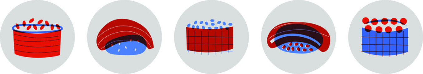 Sushi japanese food logo for sushi restaurant or delivery. Hand drawn elements for menu design, vector colorful illustration collection.