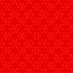 Seamless red decorative christmas pattern with snowflakes