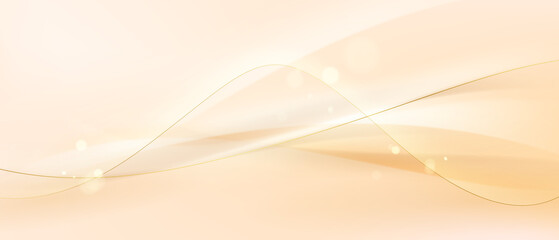 Elegant white background with elegant golden elements. Modern 3D Abstract Vector Illustration Design