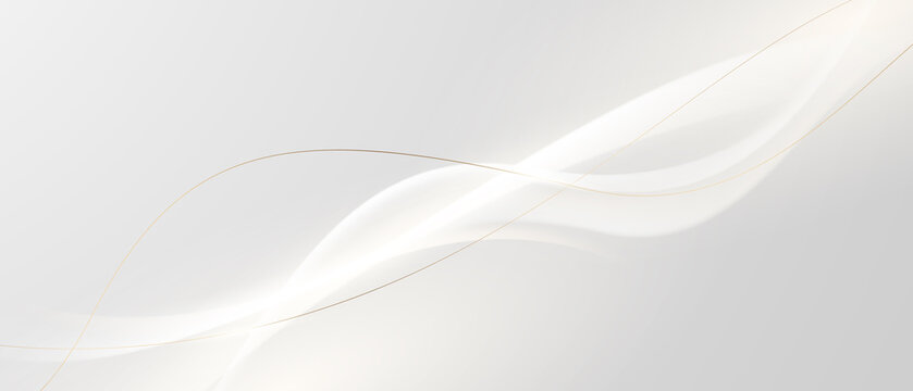 Elegant white background with elegant golden elements. Modern 3D Abstract Vector Illustration Design © HNKz