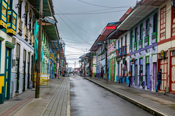 Colourful houses in Filandia, UNESCO World Heritage Site, Coffee Cultural Landscape