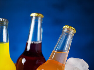 soda pop drinks blue background