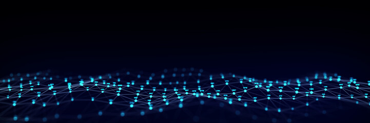 A wave of cybersecurity data algorithms. Binary Code Data Transfer Analysis. Digital data flow. Network security technology. 3d rendering.