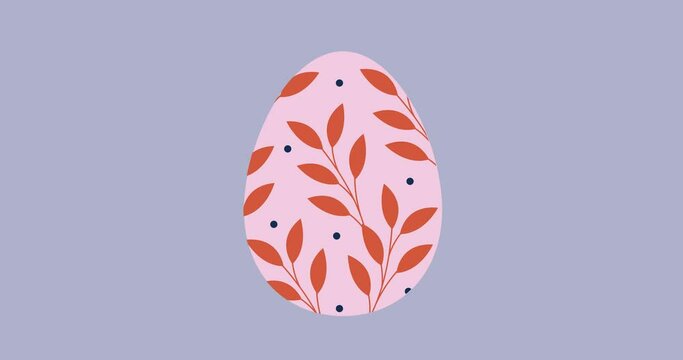 Animation d'oeufs de P&acirc;ques. D&eacute;corations florales avec fond pastel pour P&acirc;ques. Vid&eacute;o color&eacute;e et simple