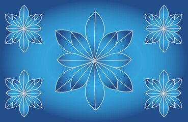 Fototapeta na wymiar Abstract vector background with beautiful blue flowers