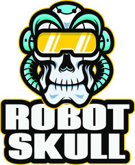 Logo robot skull illustrations