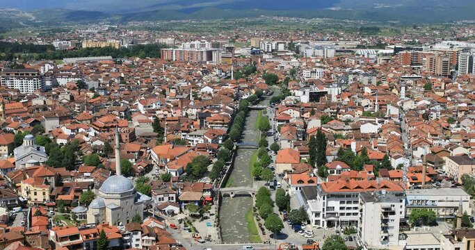 Panorama of Prizren old town, Kosovo, Serbia