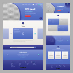 Website Template Dark Blue with Transparency