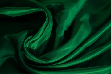 Obraz premium soft focus of green fabric texture background, abstract, closeup texture of cloth