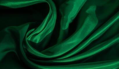 soft focus of green fabric texture background, abstract, closeup texture of cloth